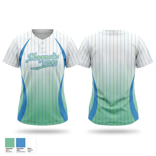Two Button Softball Jersey, Magnolia Heat, Softball, Teamtime, Team time, sublimation, custom sports apparel, team uniforms, spirit wear, spiritwear, sports uniforms, custom shirts, team store, custom team store, fundraiser sports, apparel fundraiser