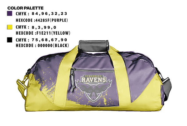 Duffle Bag, Sewanhaka Ravens Soccer, Men's Soccer, Teamtime, Team time, sublimation, custom sports apparel, team uniforms, spirit wear, spiritwear, sports uniforms, custom shirts, team store, custom team store, fundraiser sports, apparel fundraiser