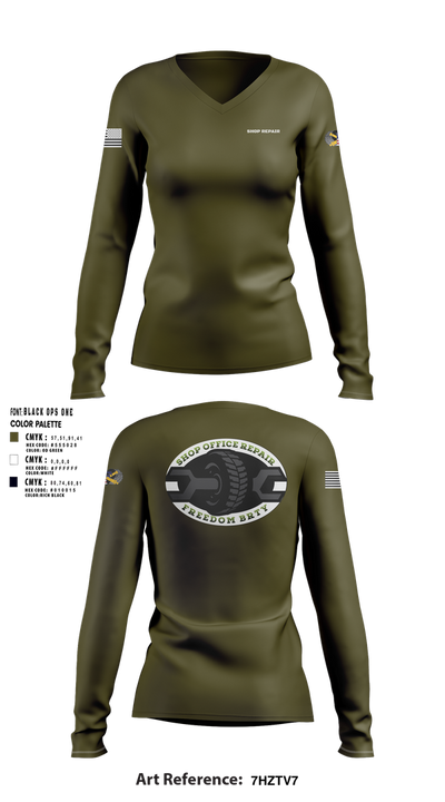 1-320TH FA 20392282 Women's Long Sleeve V-neck Shirt - 122