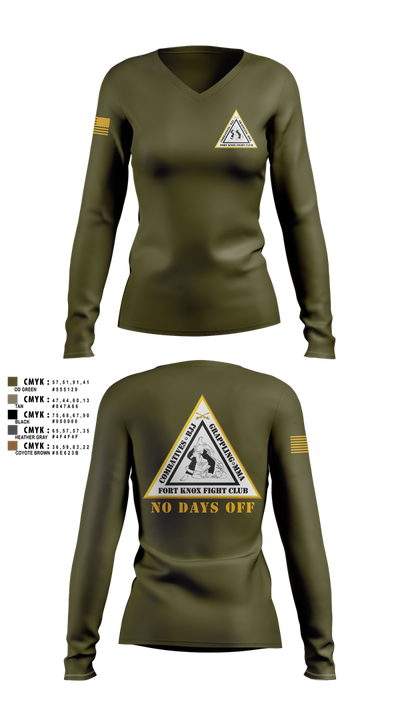 Fort Knox Fight Club Women's Long Sleeve V-neck Shirt - 5