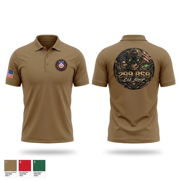 Short Sleeve Performance Polo, C&E Bco 299BSB, Army, Teamtime, Team time, sublimation, custom sports apparel, team uniforms, spirit wear, spiritwear, sports uniforms, custom shirts, team store, custom team store, fundraiser sports, apparel fundraiser