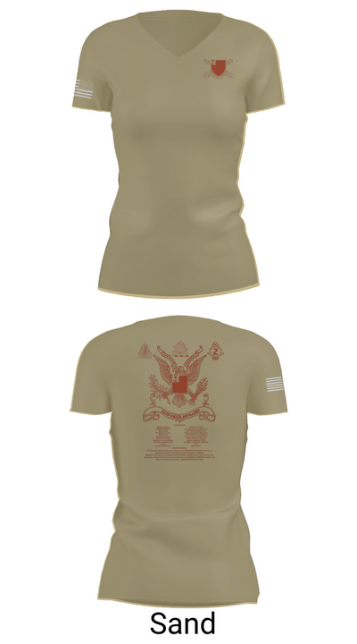 2nd Battalion 222nd Field Artillery 79682132 Women's Short Sleeve V-neck Shirt - 88