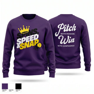 Crew Neck Sweatshirt, Spins, Speed & Snap Pitching, , Teamtime, Team time, sublimation, custom sports apparel, team uniforms, spirit wear, spiritwear, sports uniforms, custom shirts, team store, custom team store, fundraiser sports, apparel fundraiser