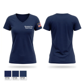 Womens Short Sleeve Vneck Shirt, Sewanee Fire Department, Fire Department, Teamtime, Team time, sublimation, custom sports apparel, team uniforms, spirit wear, spiritwear, sports uniforms, custom shirts, team store, custom team store, fundraiser sports, apparel fundraiser