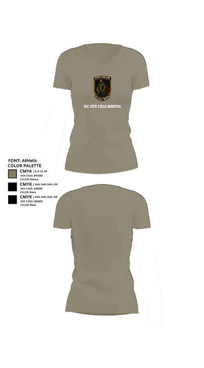 SCC 10th Field Hospital 86139824 Women's Short Sleeve V-neck Shirt - 64