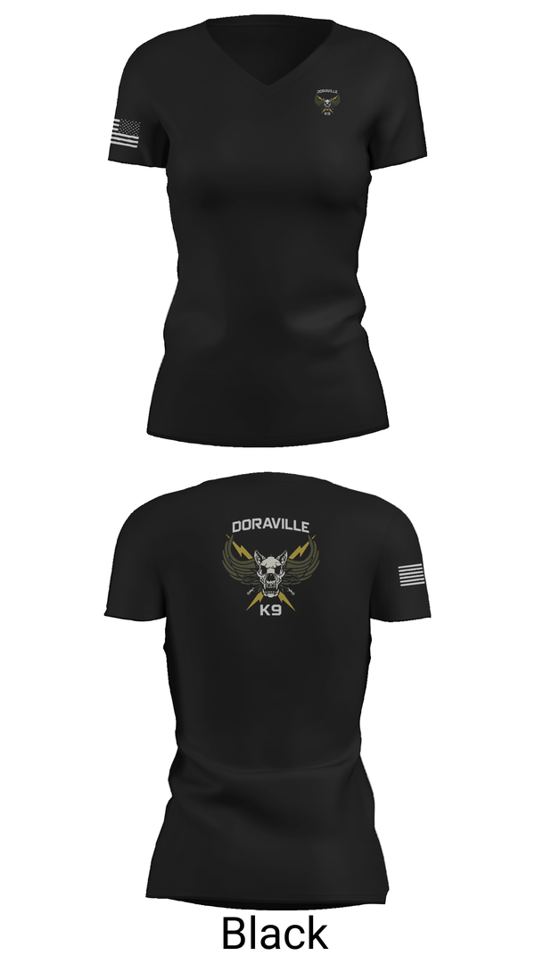 Womens Short Sleeve Vneck Shirt, Doraville K9, Police, Teamtime, Team time, sublimation, custom sports apparel, team uniforms, spirit wear, spiritwear, sports uniforms, custom shirts, team store, custom team store, fundraiser sports, apparel fundraiser