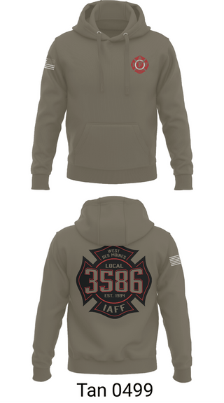 Hoodie, Local 3586 West Des Moines, Fire Department, Teamtime, Team time, sublimation, custom sports apparel, team uniforms, spirit wear, spiritwear, sports uniforms, custom shirts, team store, custom team store, fundraiser sports, apparel fundraiser