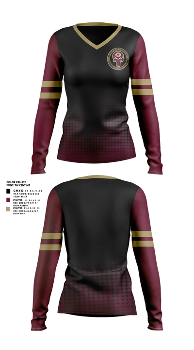 Concordia Cobbers 72186035 Women's Long Sleeve V-neck Shirt - 1