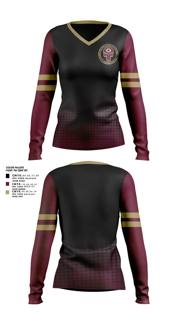 Womens Long Sleeve Vneck Shirt, Concordia Cobbers, , Teamtime, Team time, sublimation, custom sports apparel, team uniforms, spirit wear, spiritwear, sports uniforms, custom shirts, team store, custom team store, fundraiser sports, apparel fundraiser