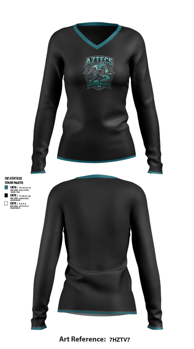 Mendota Aztecs 94033090 Women's Long Sleeve V-neck Shirt - 11