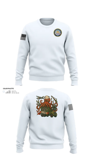 Crew Neck Sweatshirt, Navy Cargo Handling Battalion One, Navy, Teamtime, Team time, sublimation, custom sports apparel, team uniforms, spirit wear, spiritwear, sports uniforms, custom shirts, team store, custom team store, fundraiser sports, apparel fundraiser