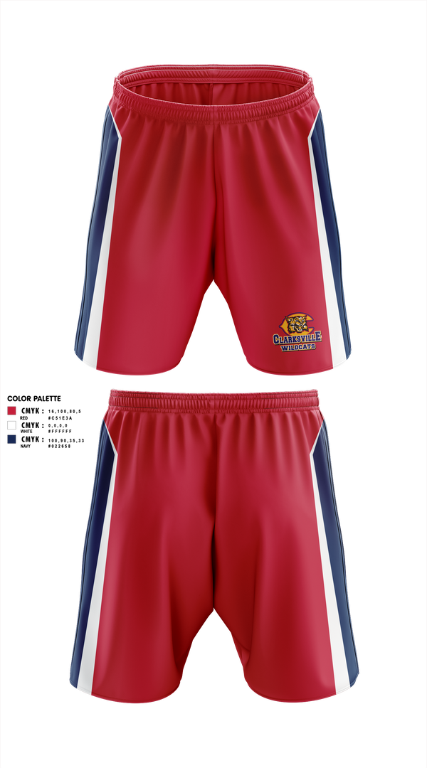 Athletic Shorts With Pockets, Clarksville Wildcats, Men's Lacrosse, Teamtime, Team time, sublimation, custom sports apparel, team uniforms, spirit wear, spiritwear, sports uniforms, custom shirts, team store, custom team store, fundraiser sports, apparel fundraiser