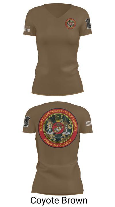 Marine Corps Security Forces Battalion 39264653 Women's Short Sleeve V-neck Shirt - 8
