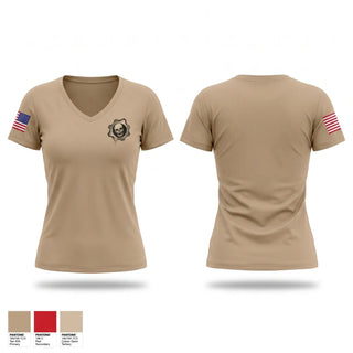 Womens Short Sleeve Vneck Shirt, FMS 4, Army, Teamtime, Team time, sublimation, custom sports apparel, team uniforms, spirit wear, spiritwear, sports uniforms, custom shirts, team store, custom team store, fundraiser sports, apparel fundraiser