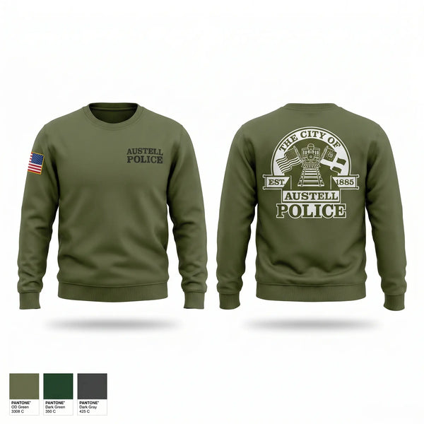 Crew Neck Sweatshirt, Austell police, Police, Teamtime, Team time, sublimation, custom sports apparel, team uniforms, spirit wear, spiritwear, sports uniforms, custom shirts, team store, custom team store, fundraiser sports, apparel fundraiser