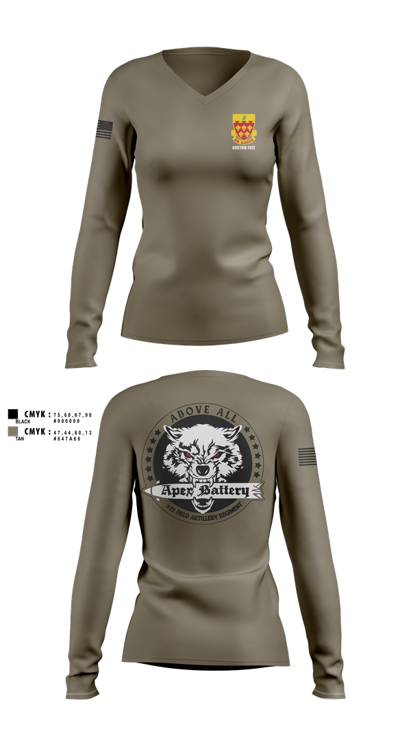 Womens Long Sleeve Vneck Shirt, Alpha 1-77 FA, , Teamtime, Team time, sublimation, custom sports apparel, team uniforms, spirit wear, spiritwear, sports uniforms, custom shirts, team store, custom team store, fundraiser sports, apparel fundraiser