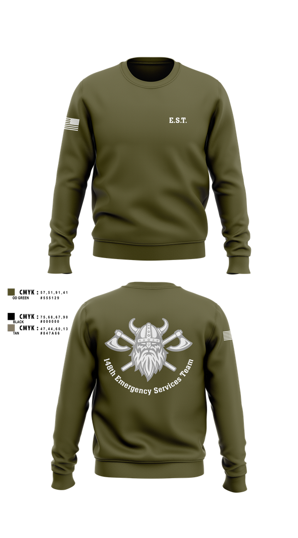 Crew Neck Sweatshirt, 148th E.S.T., Police, Teamtime, Team time, sublimation, custom sports apparel, team uniforms, spirit wear, spiritwear, sports uniforms, custom shirts, team store, custom team store, fundraiser sports, apparel fundraiser