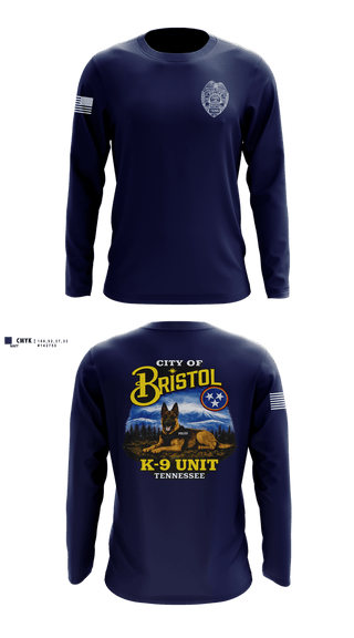 Long Sleeve Performance Shirt, Bristol Tennessee Police Department K9 Unit, Police, Teamtime, Team time, sublimation, custom sports apparel, team uniforms, spirit wear, spiritwear, sports uniforms, custom shirts, team store, custom team store, fundraiser sports, apparel fundraiser