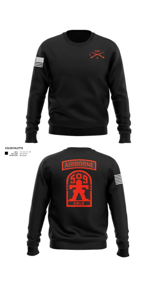 Crew Neck Sweatshirt, 3-509th Parachute Infantry BN Able Nation, , Teamtime, Team time, sublimation, custom sports apparel, team uniforms, spirit wear, spiritwear, sports uniforms, custom shirts, team store, custom team store, fundraiser sports, apparel fundraiser