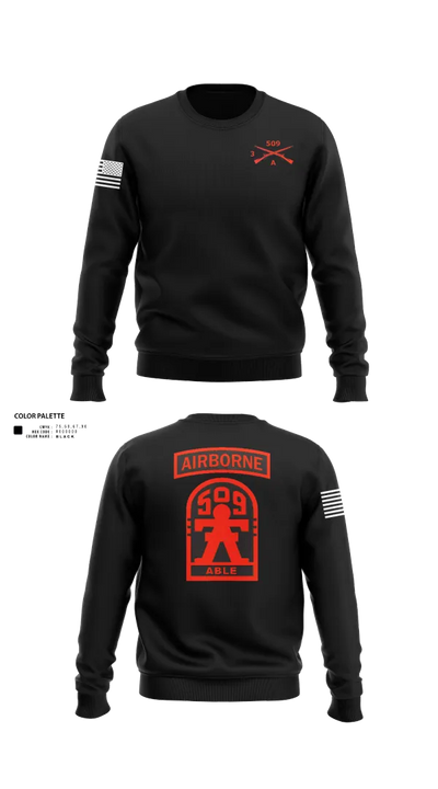 3-509th Parachute Infantry BN Able Nation 10459424 Crew Neck Sweatshirt - 21