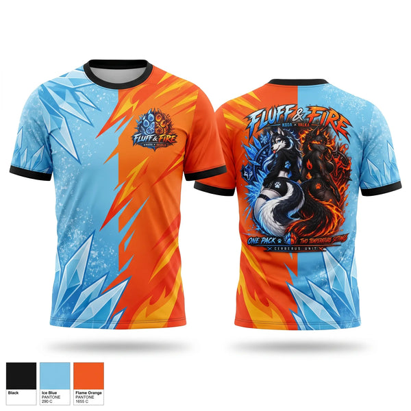 Short Sleeve Performance Shirt, Fluff and fire, E-Sports, Teamtime, Team time, sublimation, custom sports apparel, team uniforms, spirit wear, spiritwear, sports uniforms, custom shirts, team store, custom team store, fundraiser sports, apparel fundraiser