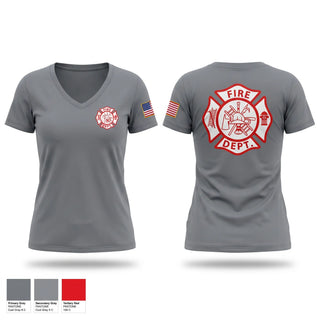 Womens Short Sleeve Vneck Shirt, Highway 15 South, Fire Department, Teamtime, Team time, sublimation, custom sports apparel, team uniforms, spirit wear, spiritwear, sports uniforms, custom shirts, team store, custom team store, fundraiser sports, apparel fundraiser