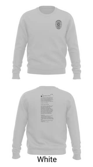 Crew Neck Sweatshirt, Chelsea Police Department, Police, Teamtime, Team time, sublimation, custom sports apparel, team uniforms, spirit wear, spiritwear, sports uniforms, custom shirts, team store, custom team store, fundraiser sports, apparel fundraiser
