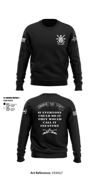 Crew Neck Sweatshirt, Charlie Co, Army, Teamtime, Team time, sublimation, custom sports apparel, team uniforms, spirit wear, spiritwear, sports uniforms, custom shirts, team store, custom team store, fundraiser sports, apparel fundraiser