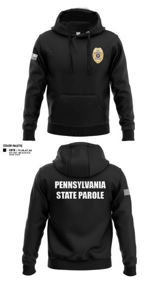 Hoodie, Pennsylvania State Parole, Police, Teamtime, Team time, sublimation, custom sports apparel, team uniforms, spirit wear, spiritwear, sports uniforms, custom shirts, team store, custom team store, fundraiser sports, apparel fundraiser