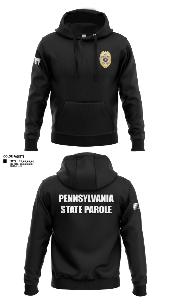 Hoodie, Pennsylvania State Parole, Police, Teamtime, Team time, sublimation, custom sports apparel, team uniforms, spirit wear, spiritwear, sports uniforms, custom shirts, team store, custom team store, fundraiser sports, apparel fundraiser
