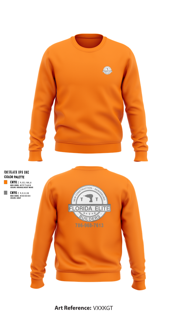 Crew Neck Sweatshirt, Florida Elite Builders, , Teamtime, Team time, sublimation, custom sports apparel, team uniforms, spirit wear, spiritwear, sports uniforms, custom shirts, team store, custom team store, fundraiser sports, apparel fundraiser