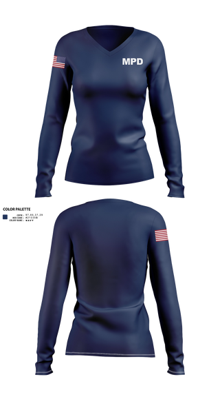 Womens Long Sleeve Vneck Shirt, Mobile police dept 4th precinct 3rd Squad, Police, Teamtime, Team time, sublimation, custom sports apparel, team uniforms, spirit wear, spiritwear, sports uniforms, custom shirts, team store, custom team store, fundraiser sports, apparel fundraiser