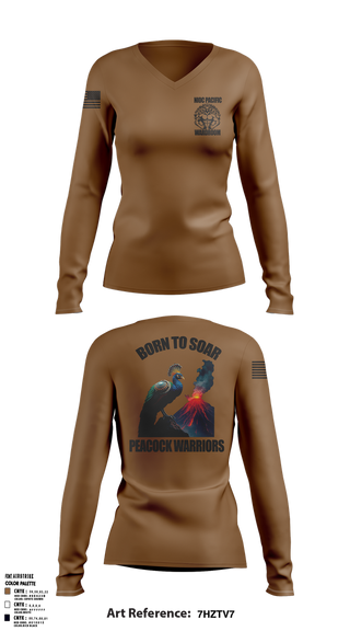 Womens Long Sleeve Vneck Shirt, NIOC Pacific Officers Association, , Teamtime, Team time, sublimation, custom sports apparel, team uniforms, spirit wear, spiritwear, sports uniforms, custom shirts, team store, custom team store, fundraiser sports, apparel fundraiser