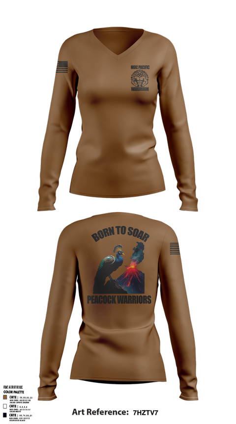 Womens Long Sleeve Vneck Shirt, NIOC Pacific Officers Association, , Teamtime, Team time, sublimation, custom sports apparel, team uniforms, spirit wear, spiritwear, sports uniforms, custom shirts, team store, custom team store, fundraiser sports, apparel fundraiser