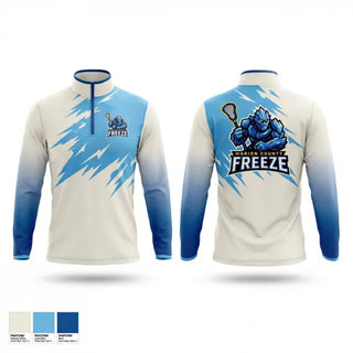 Quarter Zip Jacket, Freeze Lacrosse, Men's Lacrosse, Teamtime, Team time, sublimation, custom sports apparel, team uniforms, spirit wear, spiritwear, sports uniforms, custom shirts, team store, custom team store, fundraiser sports, apparel fundraiser
