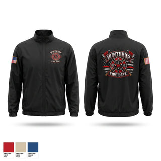 Windbreaker, Winthrop Fire Department, Fire Department, Teamtime, Team time, sublimation, custom sports apparel, team uniforms, spirit wear, spiritwear, sports uniforms, custom shirts, team store, custom team store, fundraiser sports, apparel fundraiser