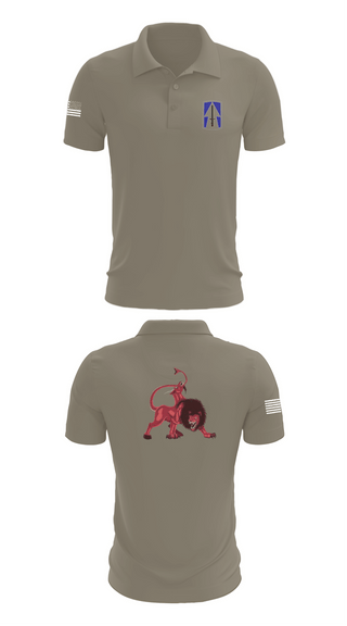 Short Sleeve Performance Polo, Charlie’s Battery 1st Battalion 163rd Field Artillery Division, National Guard, Teamtime, Team time, sublimation, custom sports apparel, team uniforms, spirit wear, spiritwear, sports uniforms, custom shirts, team store, custom team store, fundraiser sports, apparel fundraiser