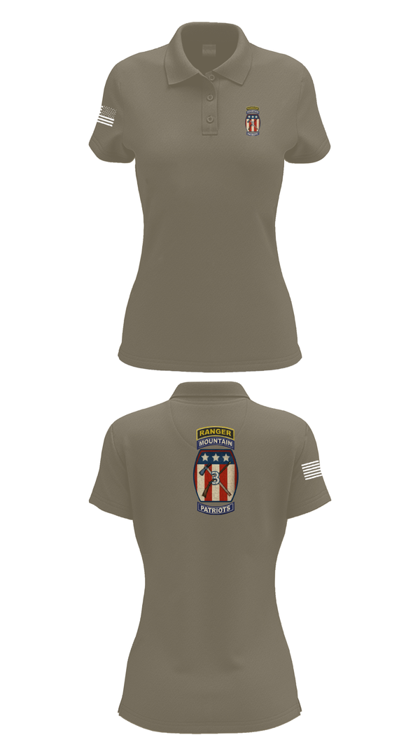 Womens Short Sleeve Performance Polo, 2-47 infantry 3rd BRG 10th MTN, Army, Teamtime, Team time, sublimation, custom sports apparel, team uniforms, spirit wear, spiritwear, sports uniforms, custom shirts, team store, custom team store, fundraiser sports, apparel fundraiser