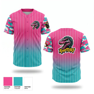 Full Button Baseball Jersey, PyroRaptors, Baseball, Teamtime, Team time, sublimation, custom sports apparel, team uniforms, spirit wear, spiritwear, sports uniforms, custom shirts, team store, custom team store, fundraiser sports, apparel fundraiser