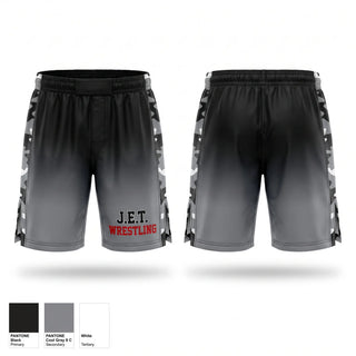Fight Shorts, J.E.T., Wrestling, Teamtime, Team time, sublimation, custom sports apparel, team uniforms, spirit wear, spiritwear, sports uniforms, custom shirts, team store, custom team store, fundraiser sports, apparel fundraiser