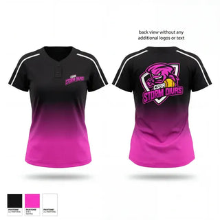 Two Button Softball Jersey, CSRA storm divas, Softball, Teamtime, Team time, sublimation, custom sports apparel, team uniforms, spirit wear, spiritwear, sports uniforms, custom shirts, team store, custom team store, fundraiser sports, apparel fundraiser