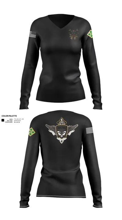 4-4 AB ECHO COMPANY 91942241 Women's Long Sleeve V-neck Shirt - 21