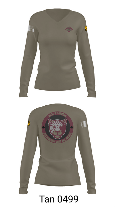 Ross Rangers 12757197 Women's Long Sleeve V-neck Shirt - 77