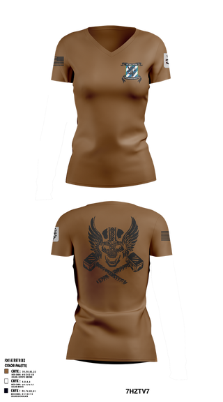 Womens Short Sleeve Vneck Shirt, Crusher Company 1-28 Infantry Regiment, Army, Teamtime, Team time, sublimation, custom sports apparel, team uniforms, spirit wear, spiritwear, sports uniforms, custom shirts, team store, custom team store, fundraiser sports, apparel fundraiser