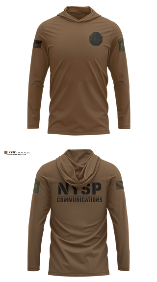 Long Sleeve Hooded Sun Shirt, NYSP Communications, Police, Teamtime, Team time, sublimation, custom sports apparel, team uniforms, spirit wear, spiritwear, sports uniforms, custom shirts, team store, custom team store, fundraiser sports, apparel fundraiser