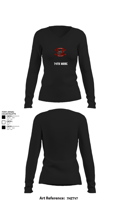 74th MRBC 20192295 Women's Long Sleeve V-neck Shirt - 22