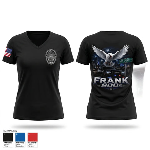 Womens Short Sleeve Vneck Shirt, Frank 800's, Police, Teamtime, Team time, sublimation, custom sports apparel, team uniforms, spirit wear, spiritwear, sports uniforms, custom shirts, team store, custom team store, fundraiser sports, apparel fundraiser