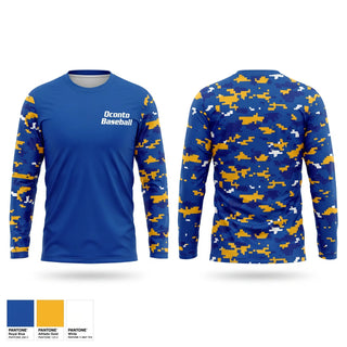 Long Sleeve Performance Shirt, Oconto Baseball, Baseball, Teamtime, Team time, sublimation, custom sports apparel, team uniforms, spirit wear, spiritwear, sports uniforms, custom shirts, team store, custom team store, fundraiser sports, apparel fundraiser