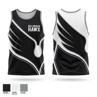 Mens Lacrosse Pinnie, Bellingham Hawx, Men's Lacrosse, Teamtime, Team time, sublimation, custom sports apparel, team uniforms, spirit wear, spiritwear, sports uniforms, custom shirts, team store, custom team store, fundraiser sports, apparel fundraiser
