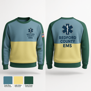 Crew Neck Sweatshirt, Bedford County EMS, EMS/EMT, Teamtime, Team time, sublimation, custom sports apparel, team uniforms, spirit wear, spiritwear, sports uniforms, custom shirts, team store, custom team store, fundraiser sports, apparel fundraiser